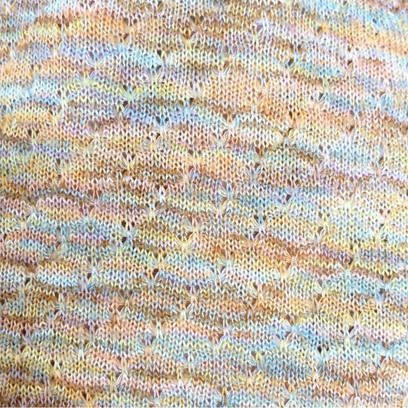 Free People Happy Day Boho Knit Puff Sleeve Sweater Blouse Marled Orange Small - Picture 8 of 15